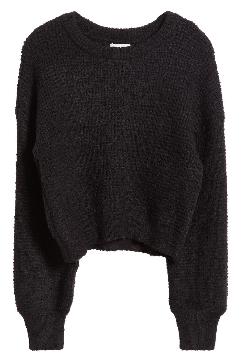 Waffle Stitch Sweater, Alternate, color, ANTHRACITE