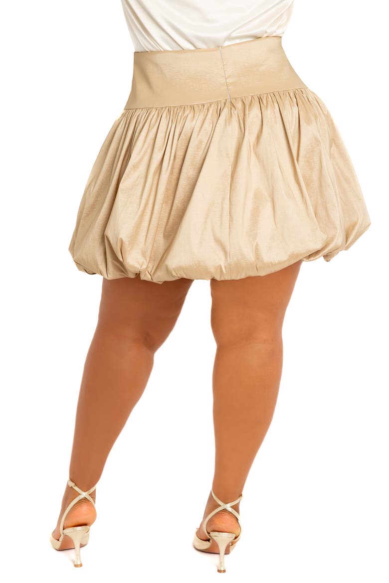 Bubble Hem Miniskirt, Alternate, color, CHAMPAGNE GOLD