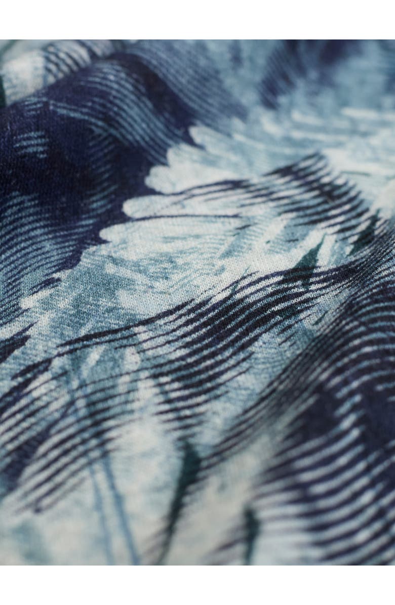 Celtic & Co. Linen Blend Midi Dress, Alternate, color, Navy Leaf