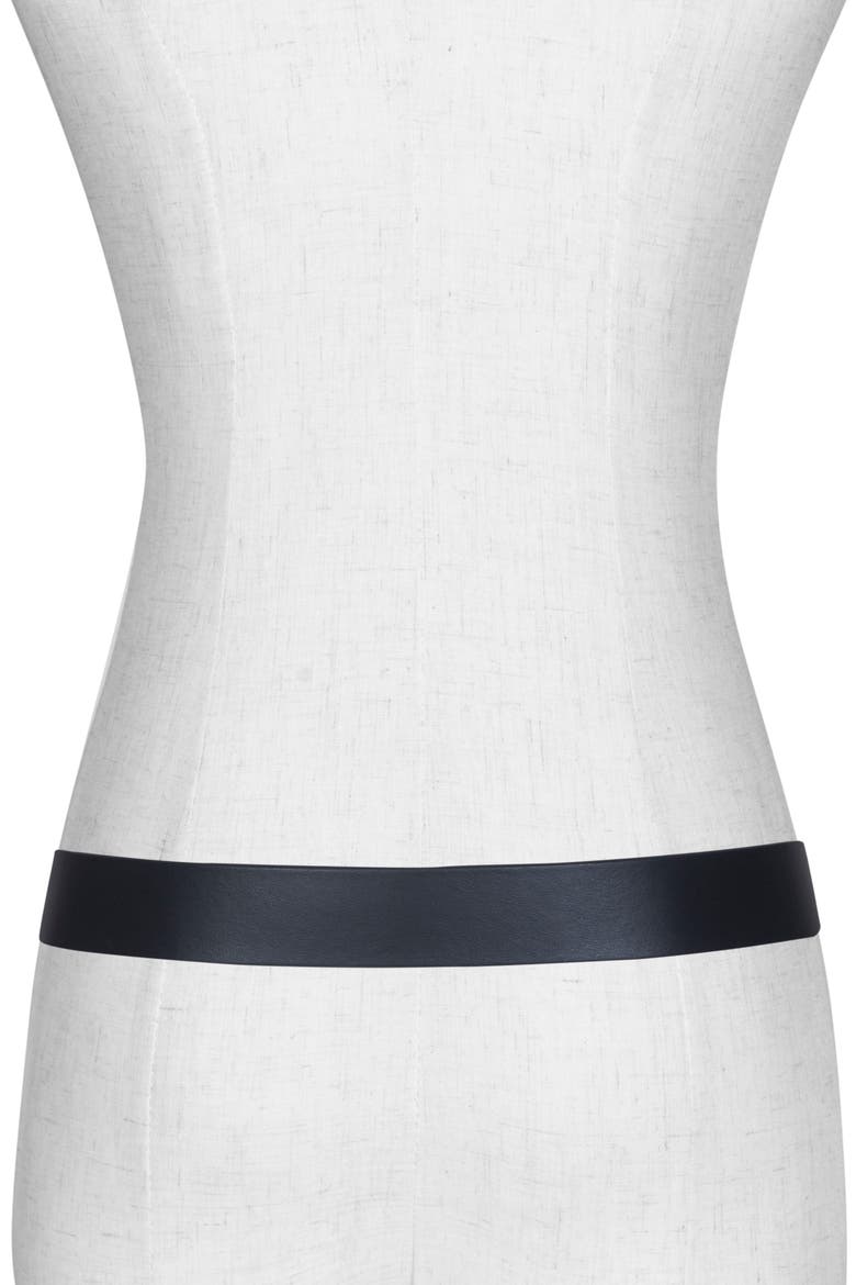 Kaia Leather Belt, Alternate, color, BLACK