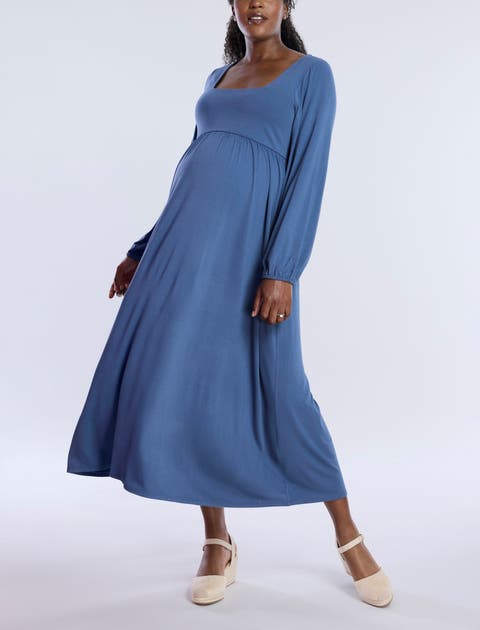 Long Sleeve Empire Waist Maxi Dress