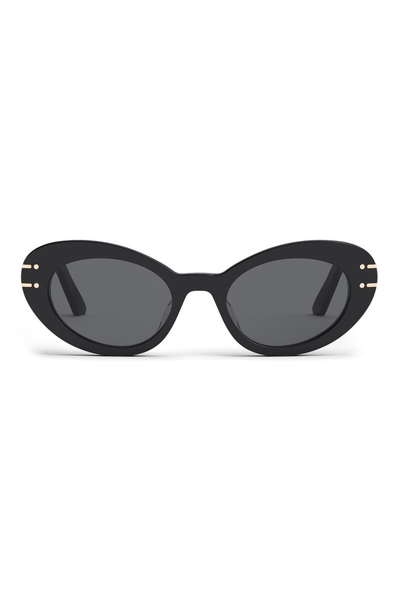 The Diorsignature B3U 51mm Butterfly Sunglasses, Main, color, SHINY BLACK / SMOKE