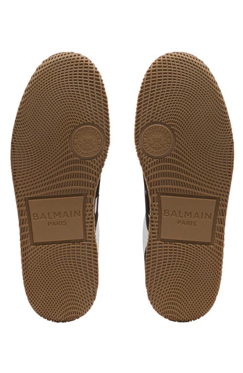 Balmain Swan Trainers In Calfskin And Suede In Black