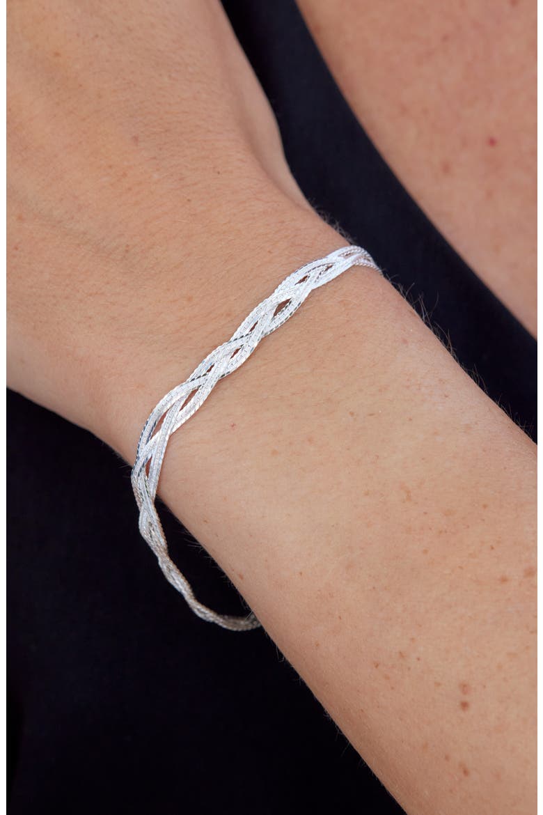 Braided Chain Bracelet, Alternate, color, WHITE
