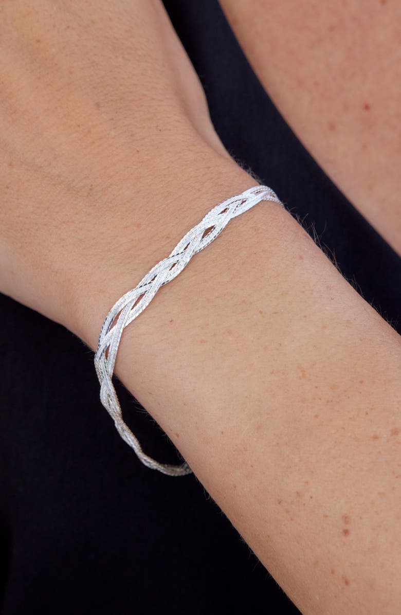 SAVVY CIE JEWELS Braided Chain Bracelet, Alternate, color, White