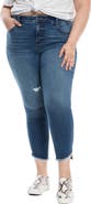 SLINK Jeans Frayed High Waist Ankle Skinny Jeans