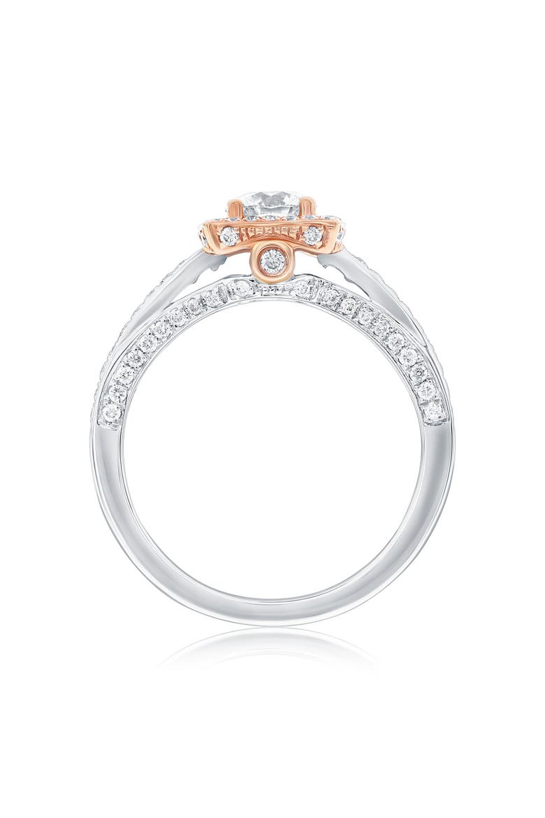 18K White & Rose Gold 0.59ct GIA-Certified Diamond & 0.49cttw Diamond Ring, Alternate, color, White/Rose Gold