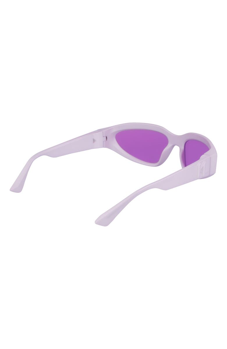 KARL LAGERFELD 69mm Shield Sunglasses, Alternate, color, Metallic Lilac