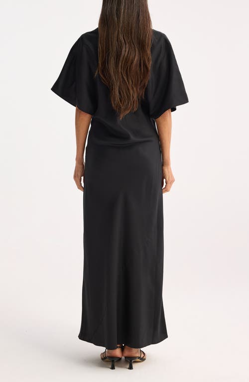 Shop Rohe Róhe Fluid Draped Silk Gown In Black