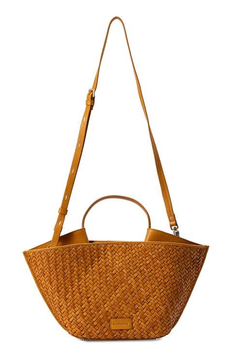 Austin Large Woven Leather Boat Bag