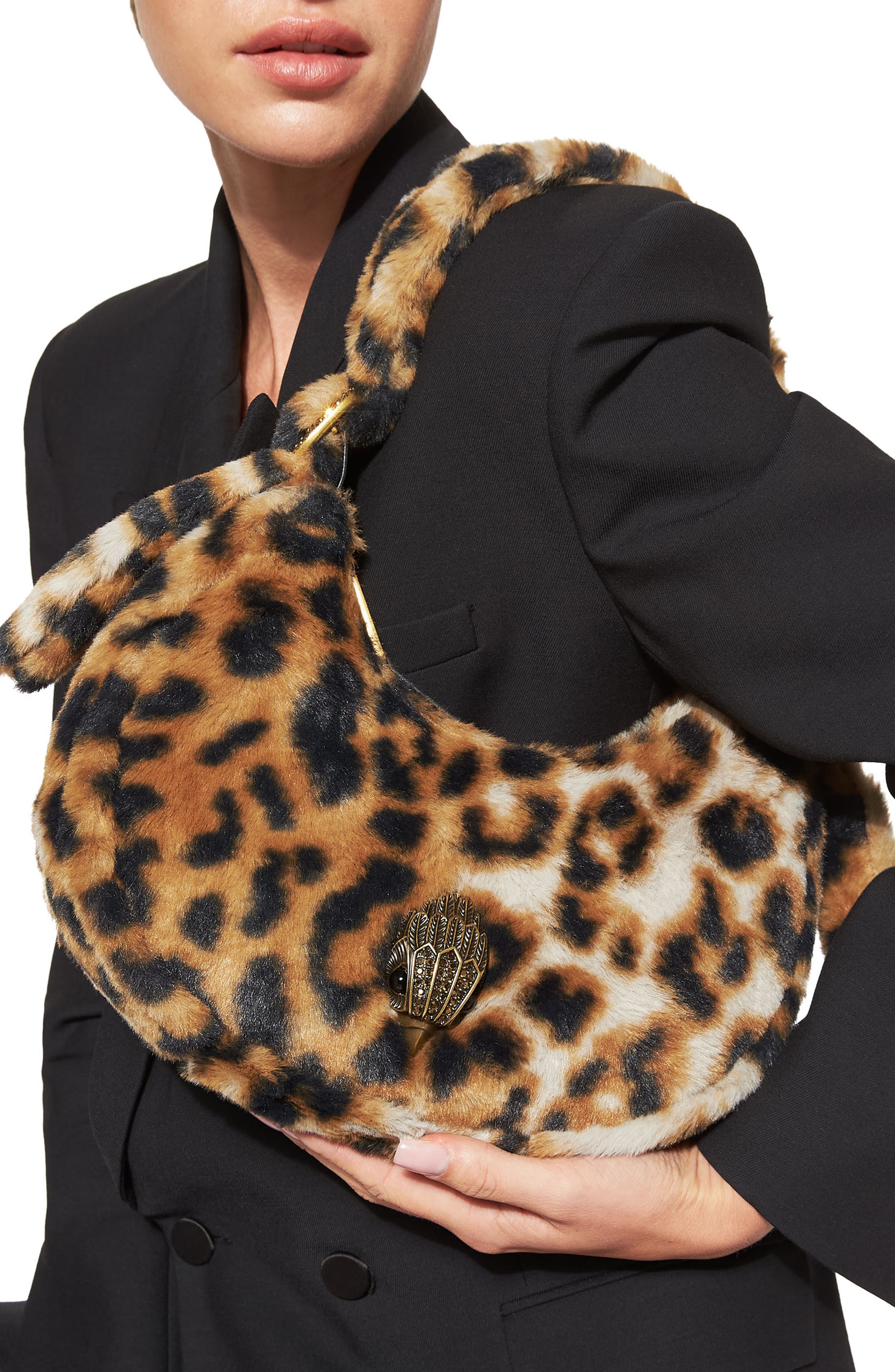 Kurt Geiger London Small Kensington Puff Faux Fur Hobo Bag, Alternate, color, 