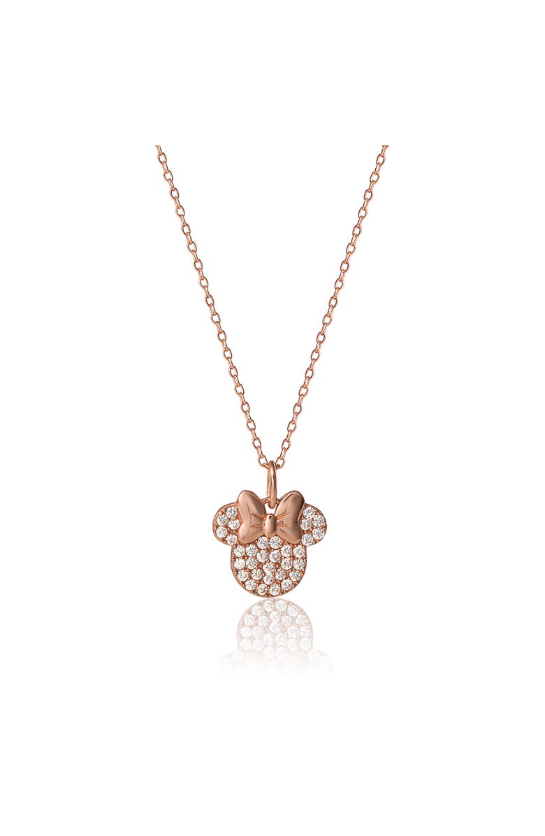Disney Pavé Pendant Necklace in Rose Gold-Tone, Alternate, color, Rose Gold/Clear