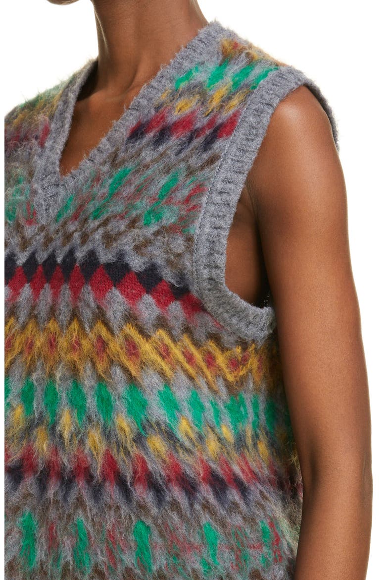 Fair Isle Wool Sweater Vest, Alternate, color, GREY MIX