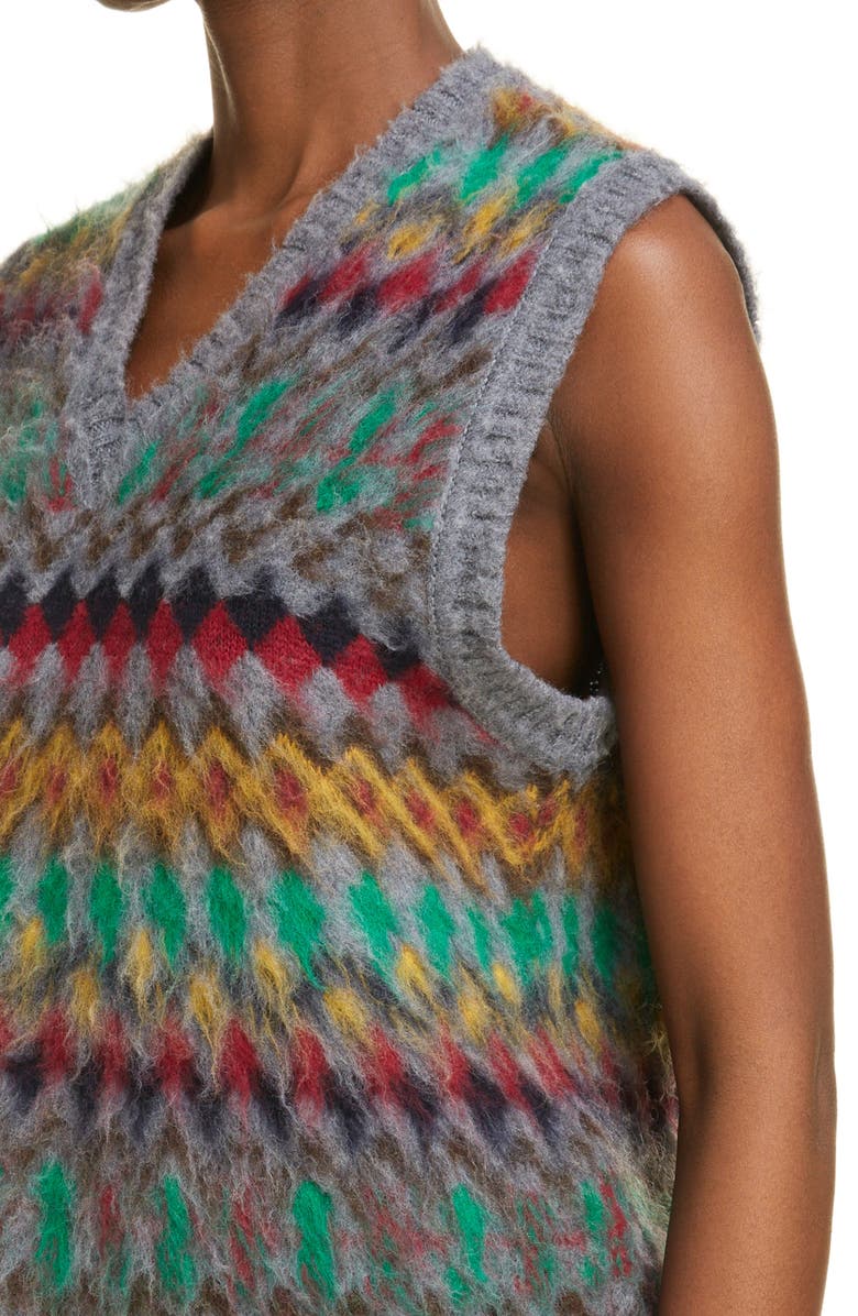 Maison Margiela Fair Isle Wool Sweater Vest, Alternate, color,