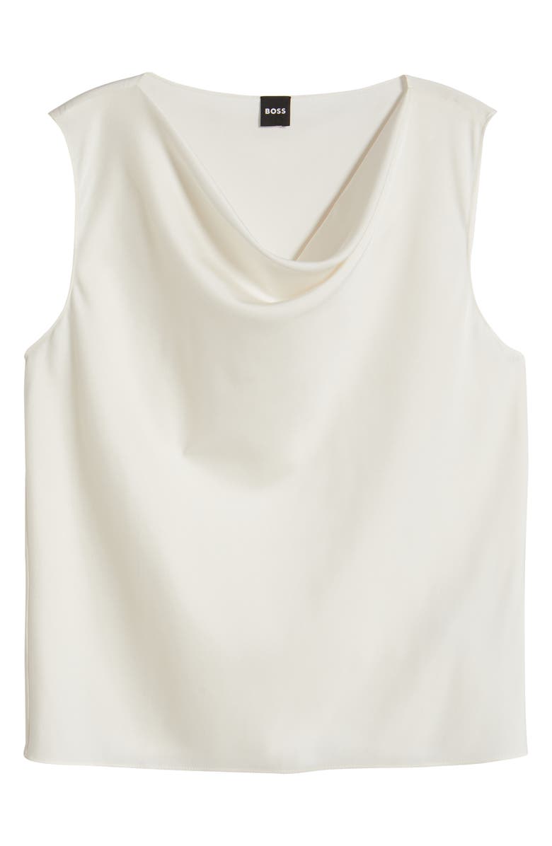 BOSS Belidina Drape Neck Sleeveless Stretch Silk Top, Alternate, color, 