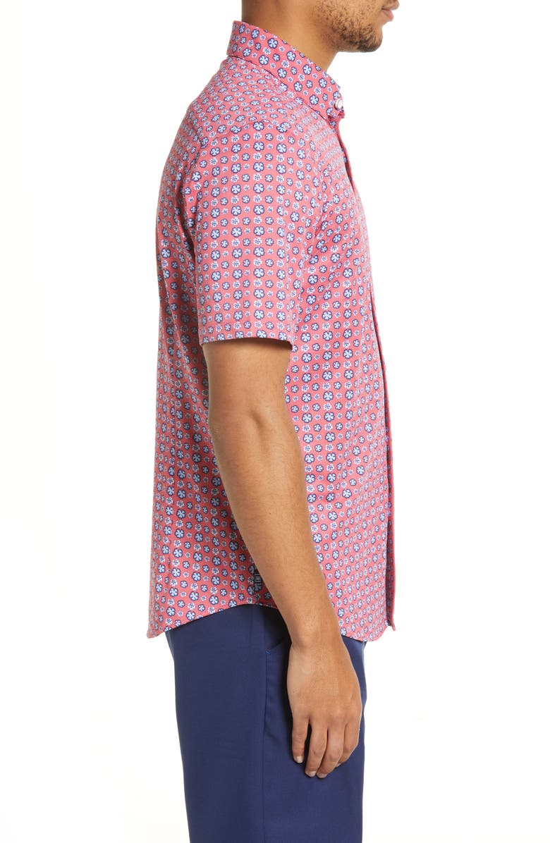 Mizzen+Main Men's Halyard Floral Short Sleeve Stretch Button-Up Shirt, Alternate, color, 