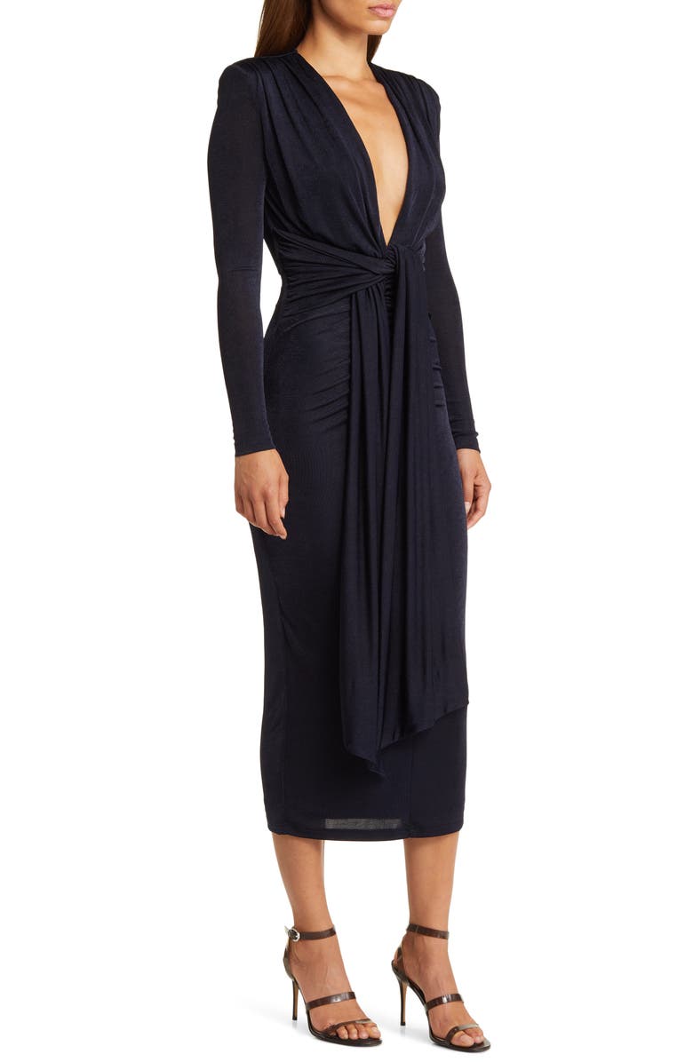 MISHA COLLECTION Francis Long Sleeve Plunge Neck Midi Dress, Alternate, color,