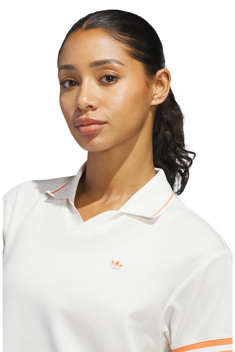 Originals 3-Stripes Polo, Alternate, color, CHALK WHITE/ DUSKY ORANGE