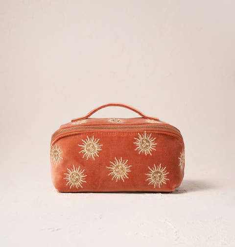 Sun Goddess Velvet Open Flat Makeup Bag