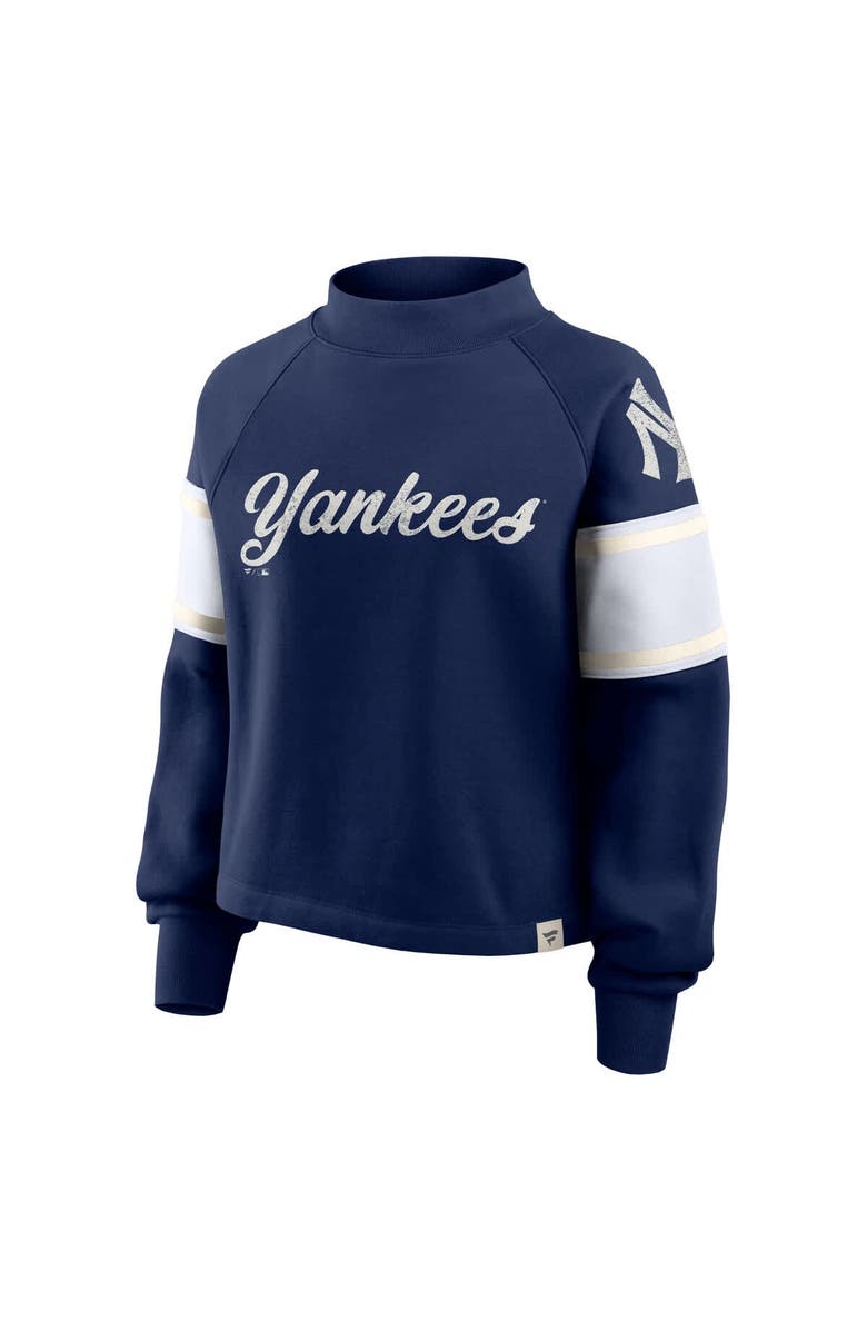 FANATICS Women's Fanatics Navy New York Yankees Oversized Toss Sweep Raglan Pullover Sweatshirt, Alternate, color, Navy