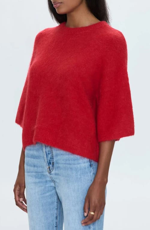 Pistola Micah Short Sleeve Crewneck Sweater In Ruby In Ruby