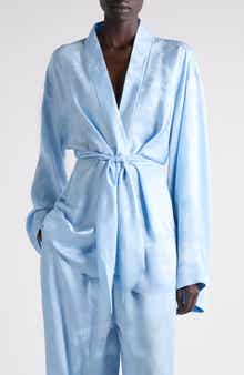 Washed Silk Long Sleeve Wrap Minidress