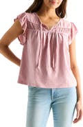 Lucky Brand Split Neck Cotton Top