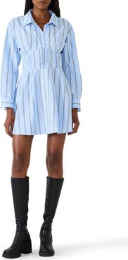 Steve Madden Ariany Smocked Long Sleeve Shirtdress