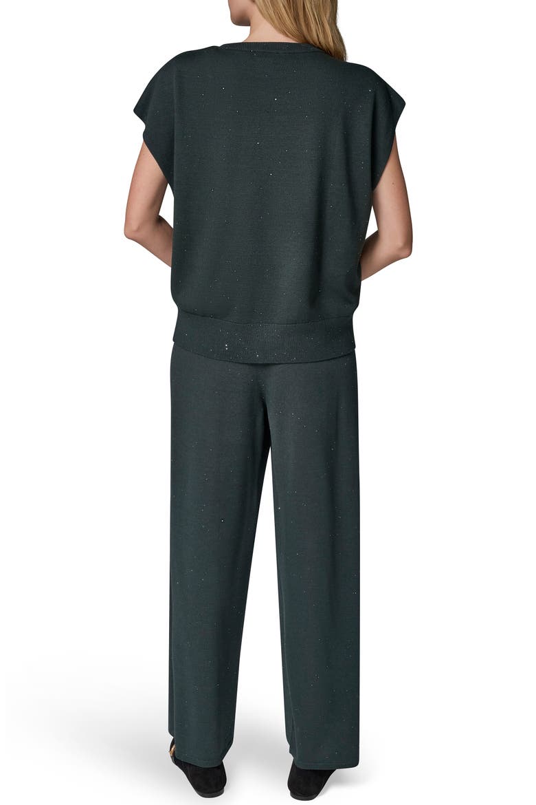 Metallic Cap Sleeve Sweater, Alternate, color, BLACK FOREST