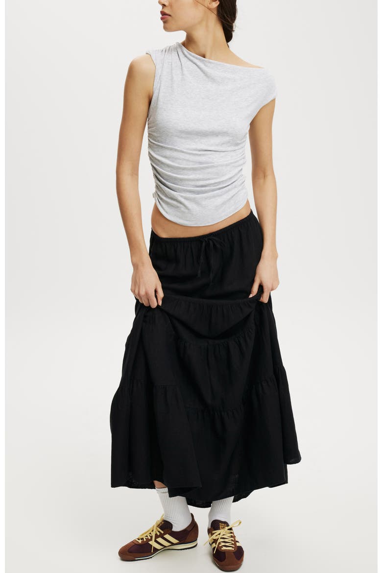 Women's Haven Tiered Maxi Skirt, Alternate, color, Black