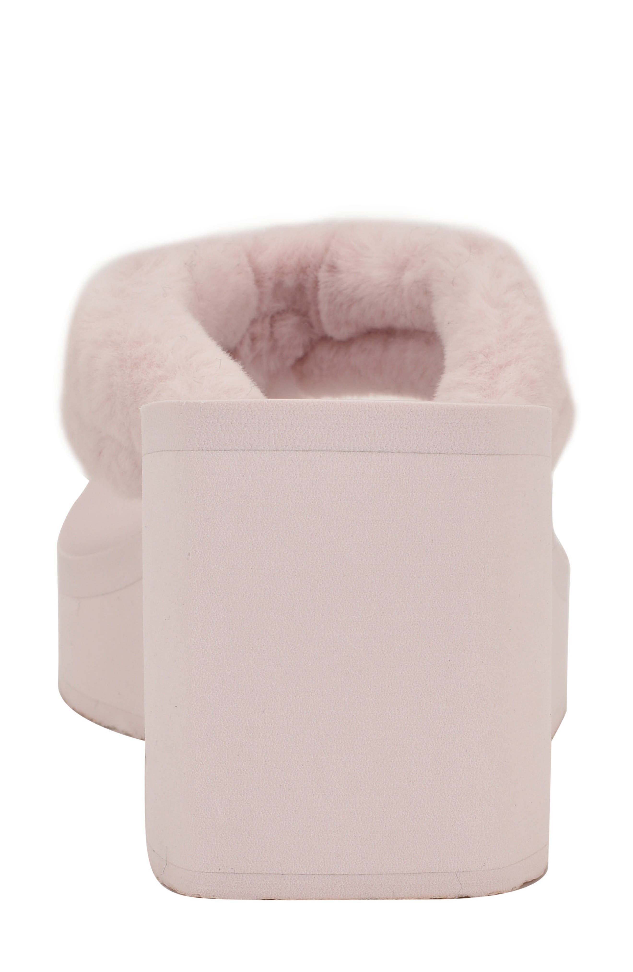 Sabinn Faux Fur Wedge Sandal, Alternate, color, LIGHT PINK
