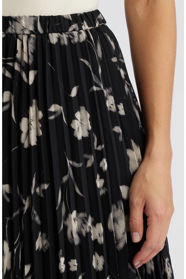 Pleated Pull-On Skirt, Alternate, color, ANNE BLACK MULTI