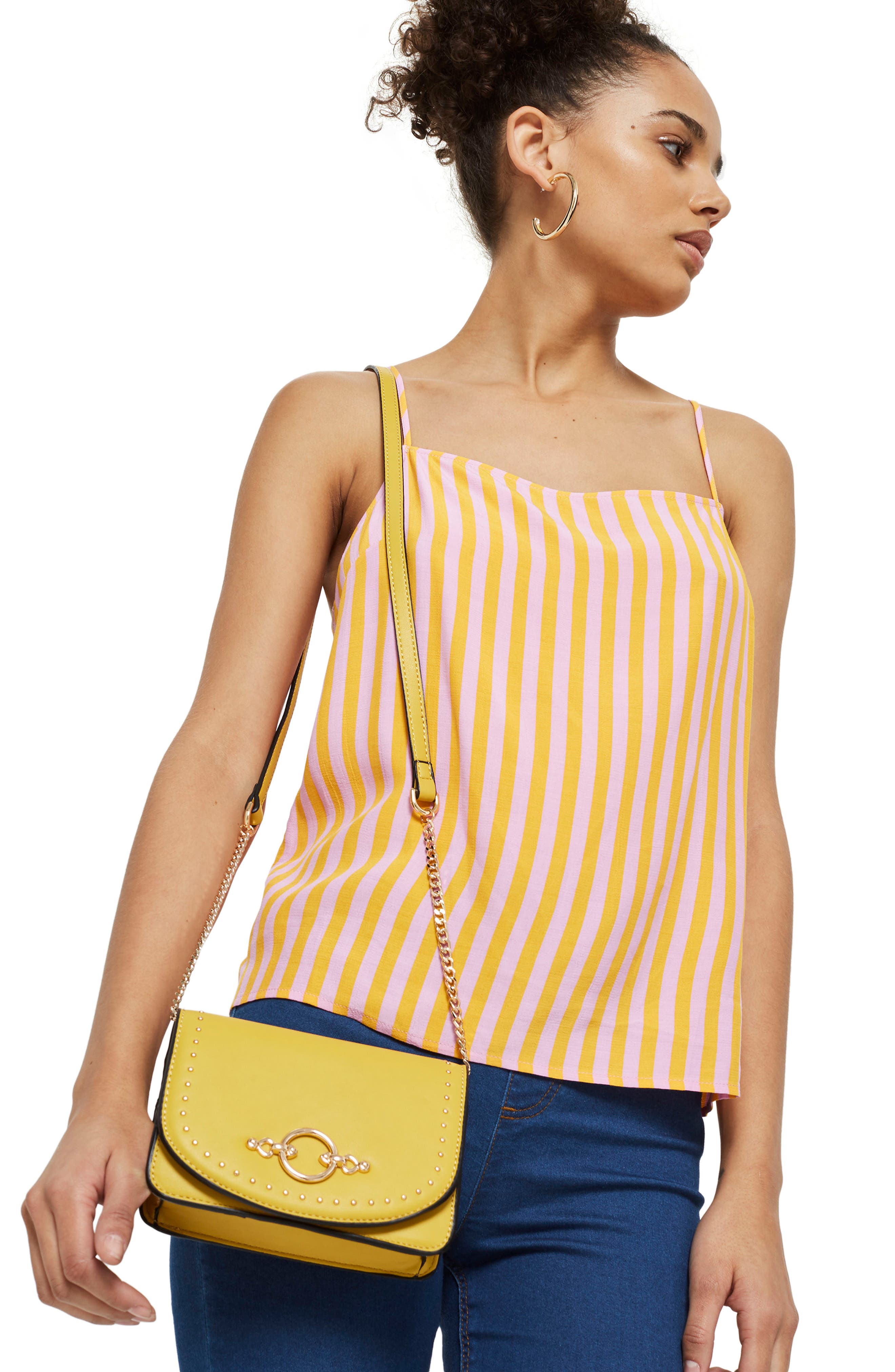 Osen Stud Circle Crossbody Bag, Alternate, color, YELLOW