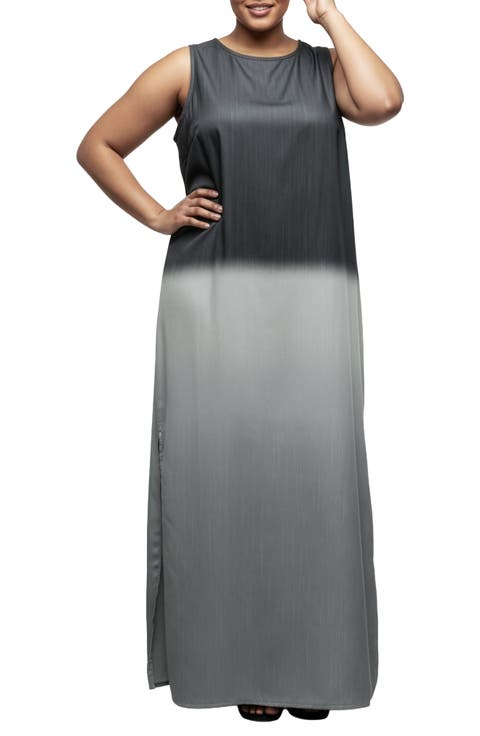 Ombré Dip Dye Sleeveless Maxi Dress (Plus)