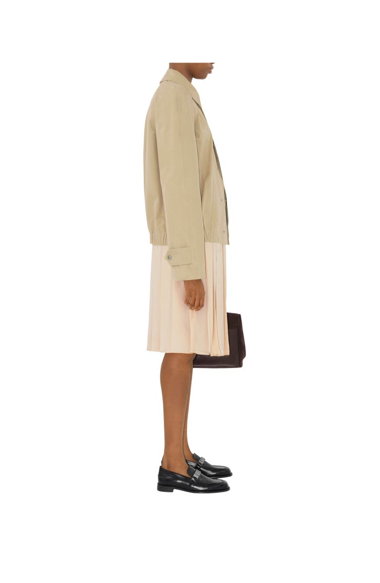 Burberry Pleated Silk Skirt, Alternate, color, Pelican