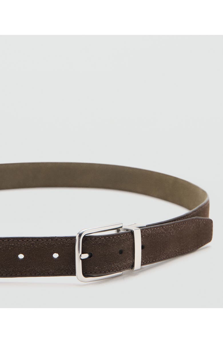 MANGO Leather Belt, Alternate, color, Brown