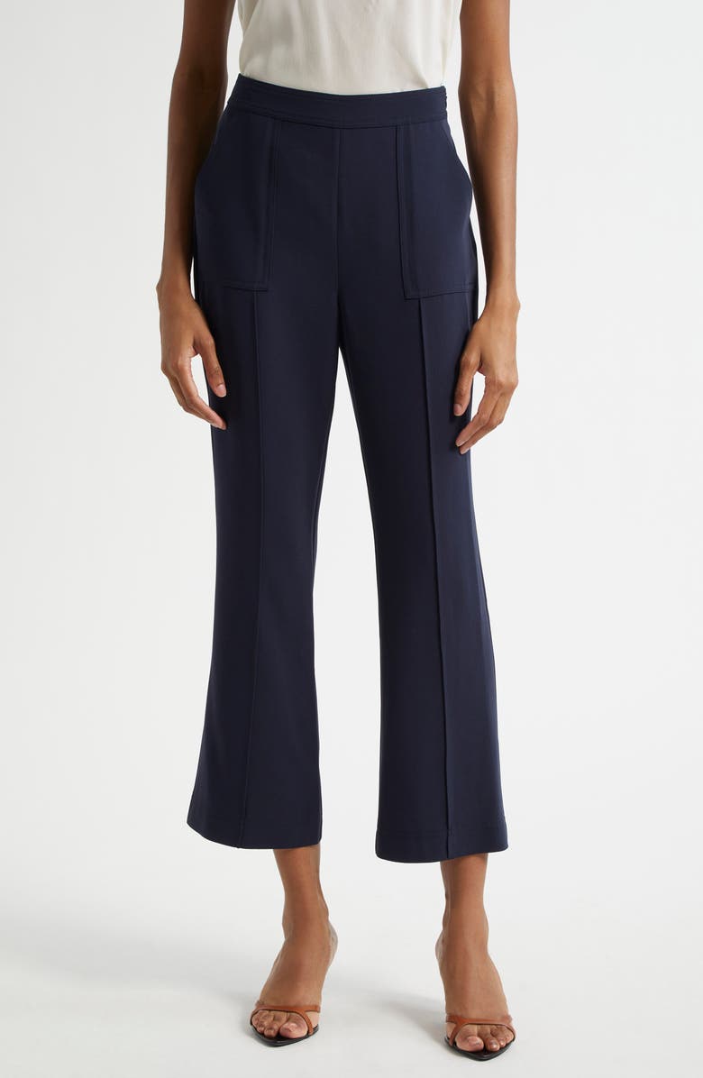 Cinq à Sept Angie High Waist Crop Flare Leg Pants, Main, color, Navy