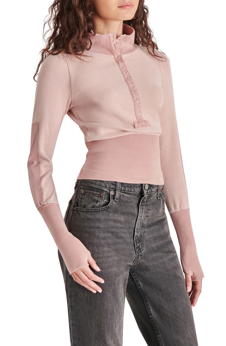 Steve Madden Ariel Rib Crop Top, Alternate, color, Ash Rose