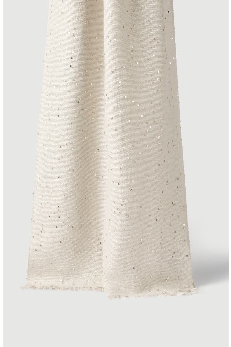 Cashmere and silk diamond yarn scarf, Main, color, Oyster