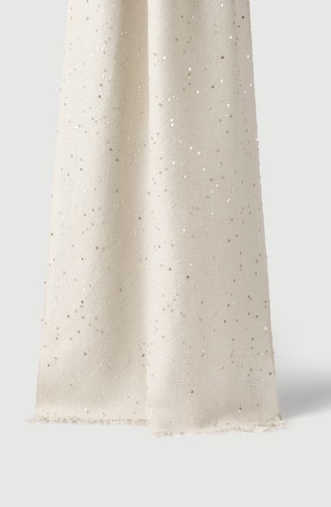 Cashmere and silk diamond yarn scarf