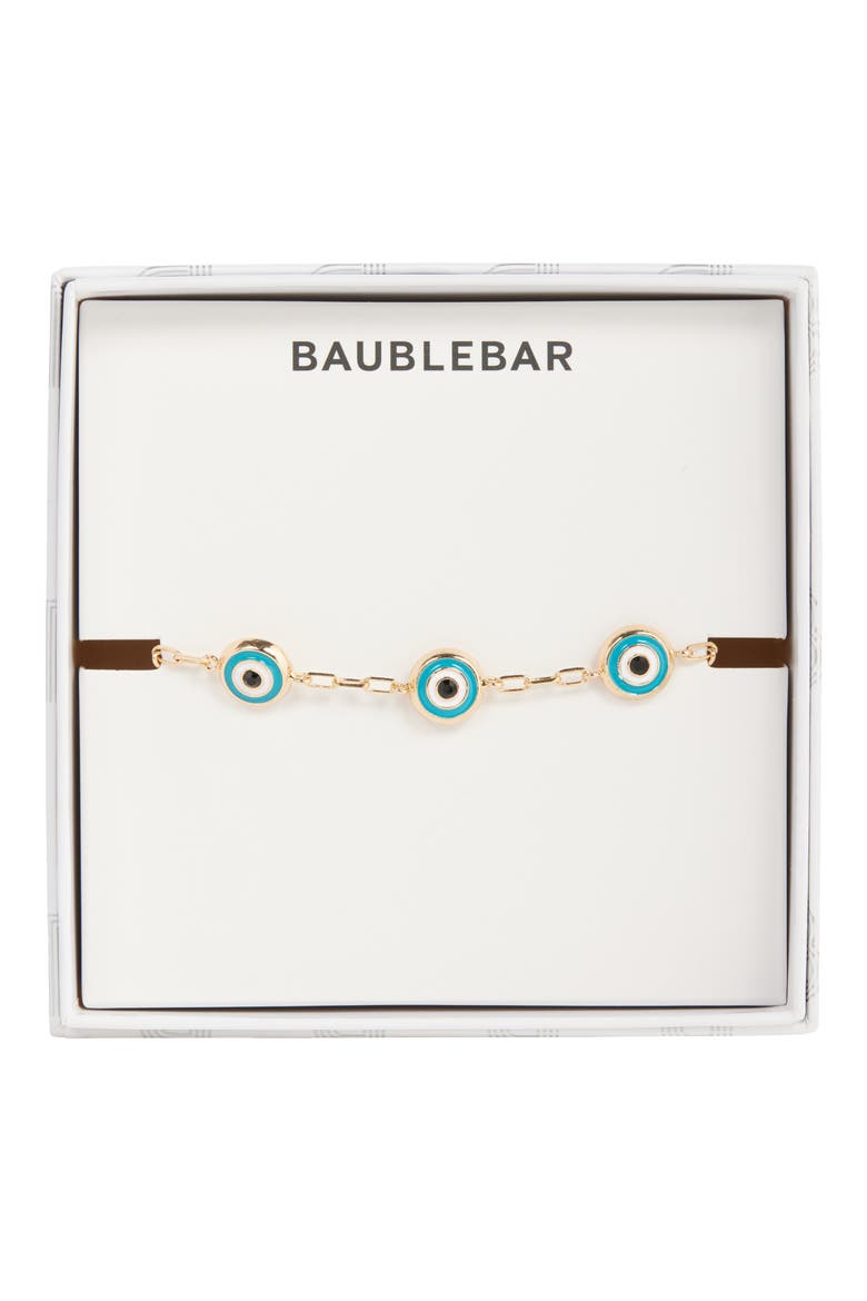 Good Things Coming Evil Eye Station Bracelet, Main, color, TURQUOISE