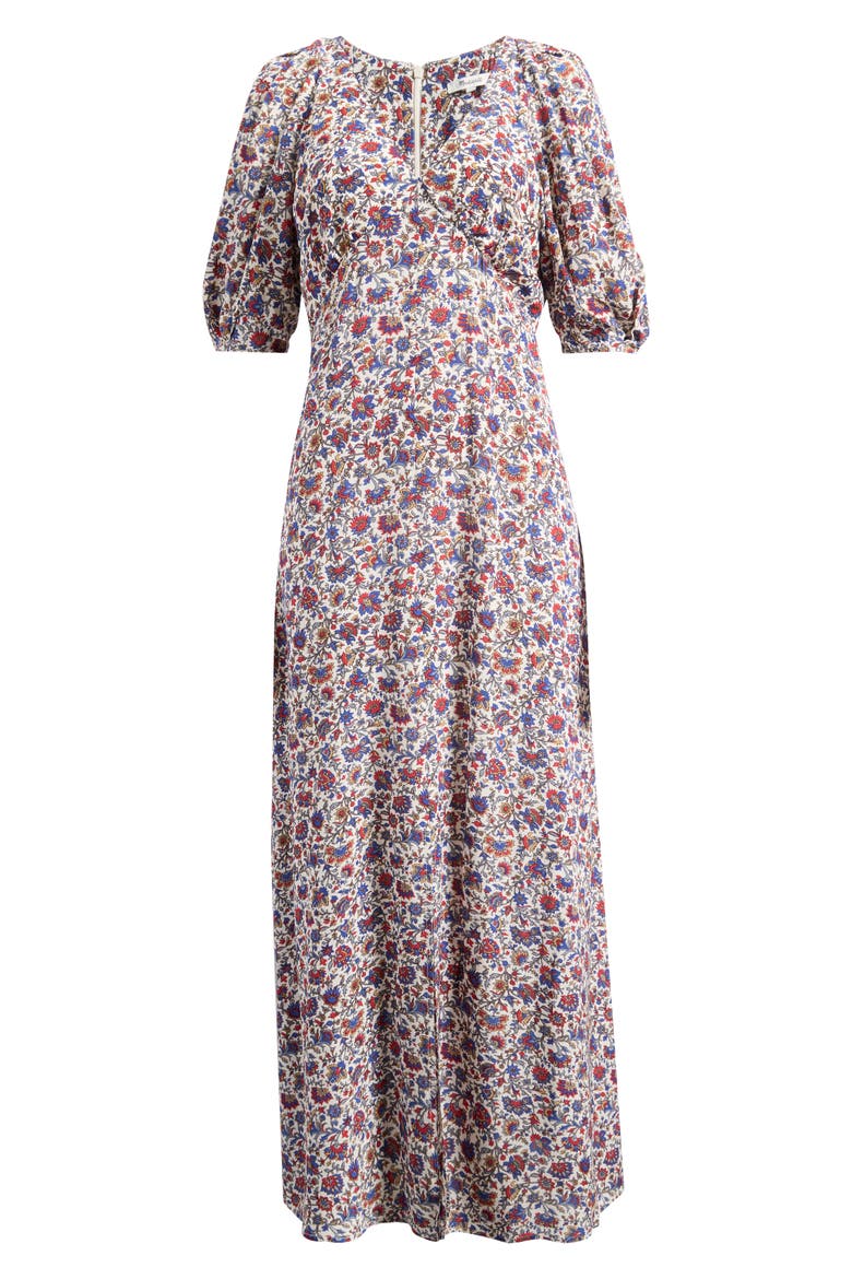 Puff Sleeve Empire Waist Maxi Dress, Alternate, color, CHERRY RED