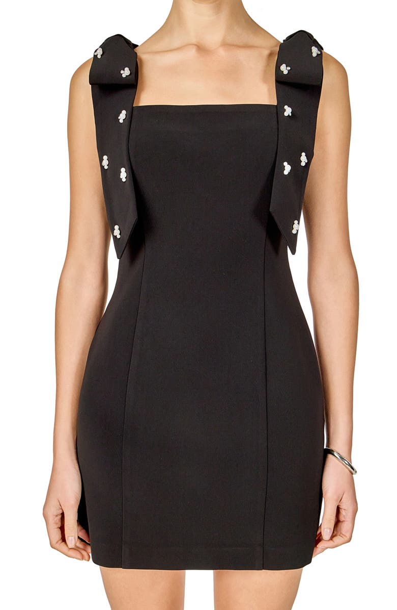 Endless Rose Rhinestone Strap Sheath Minidress, Alternate, color, Black