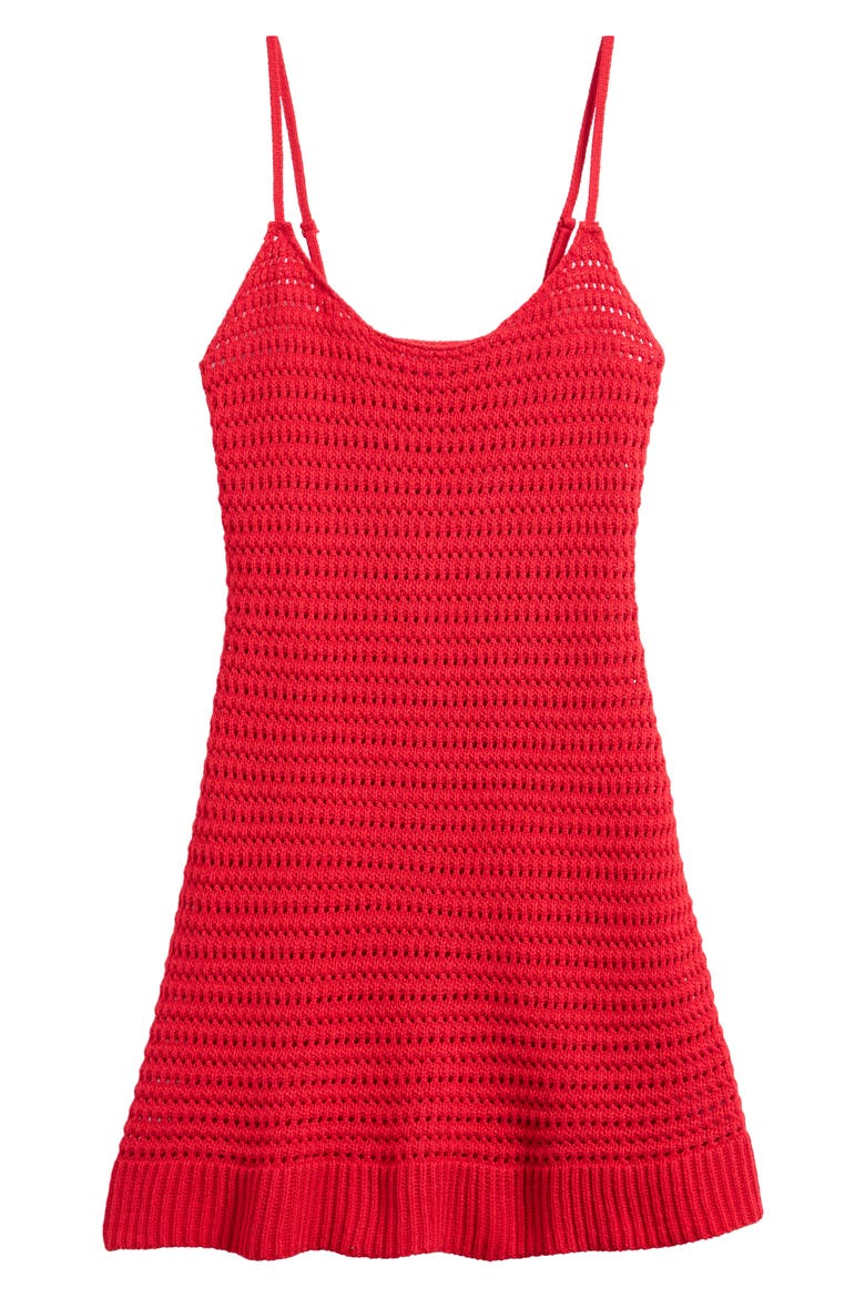 Oasis Open Stitch Minidress, Alternate, color, RED