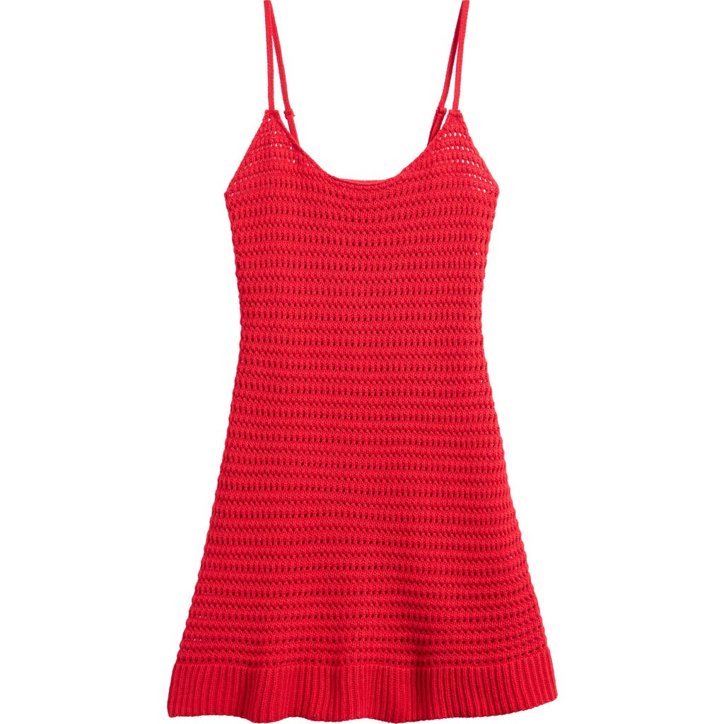 Pacsun Oasis Open Stitch Minidress In Red