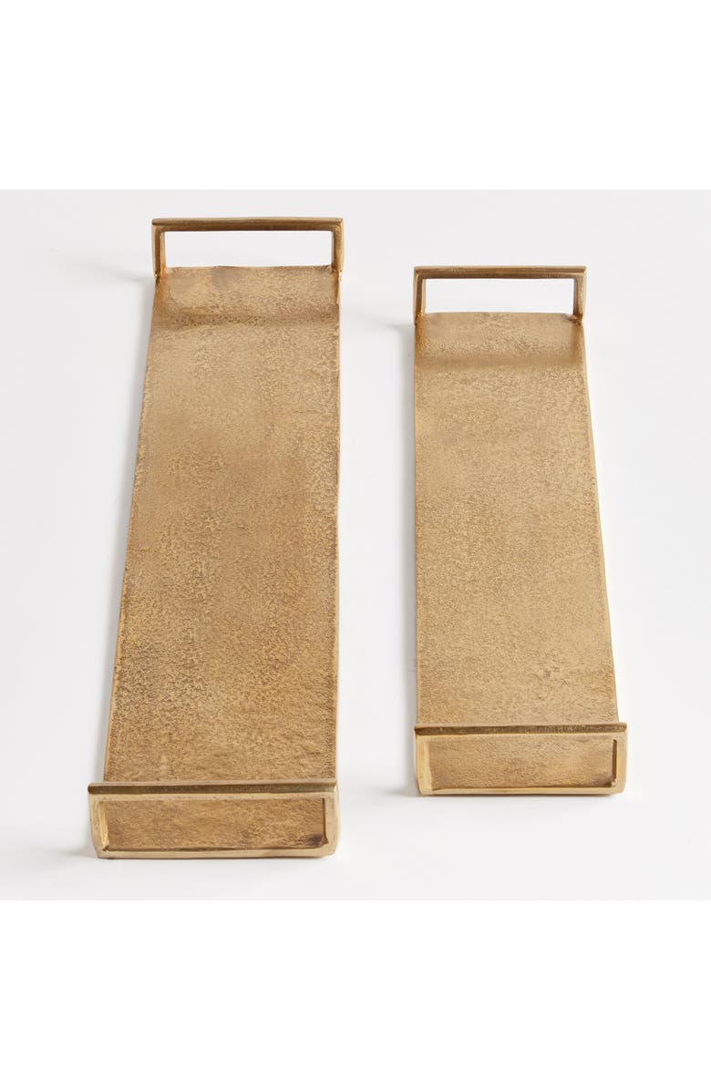 Napa Home & Garden Elora Decorative Narrow Trays Set of 2, Alternate, color, Gold