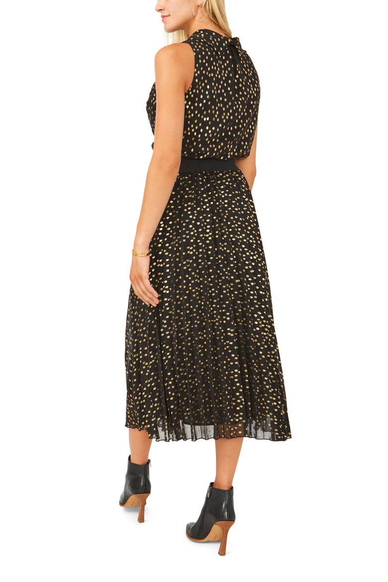 Foil Dot Chiffon Skirt, Alternate, color, RICH BLACK