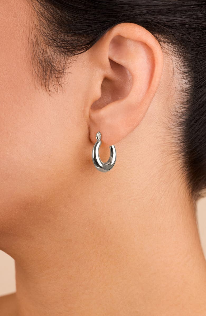 Sterling Forever Graduated Tube Hoop Earrings, Alternate, color, Silver