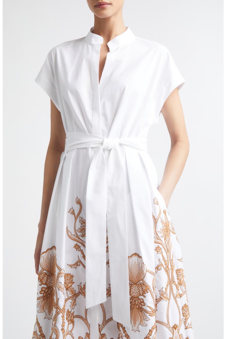 Val Embroidered Cotton Shirtdress, Alternate, color, WHITE / BEIGE