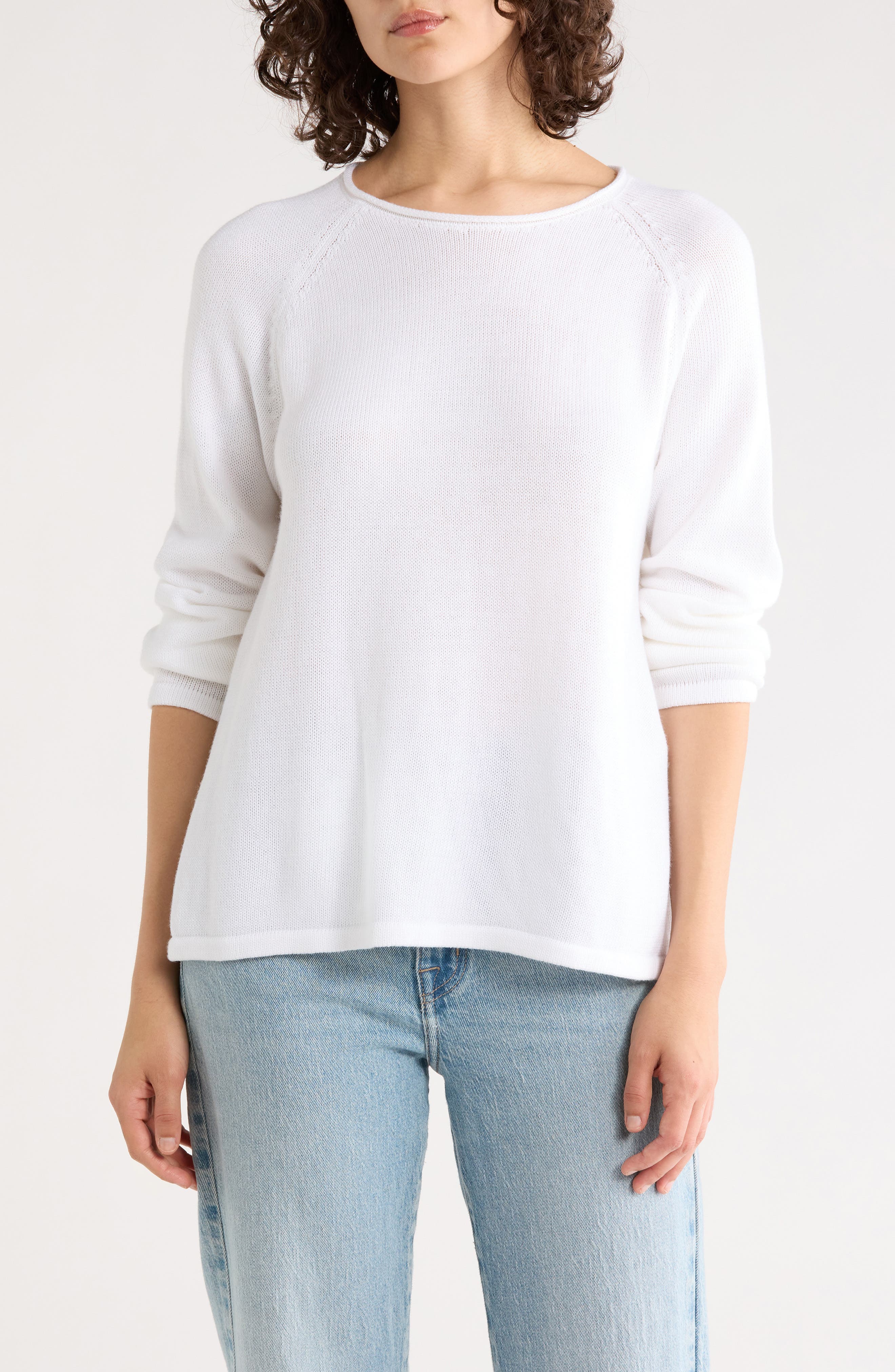 Raglan Sleeve Pullover Sweater